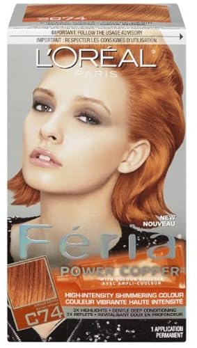 L'Oreal Paris Feria Power Copper High-Intensity Shimmering Colour, Intense Copper [C74] 1 ea (Pack of 3) Beauty & Personal Care Revitalift