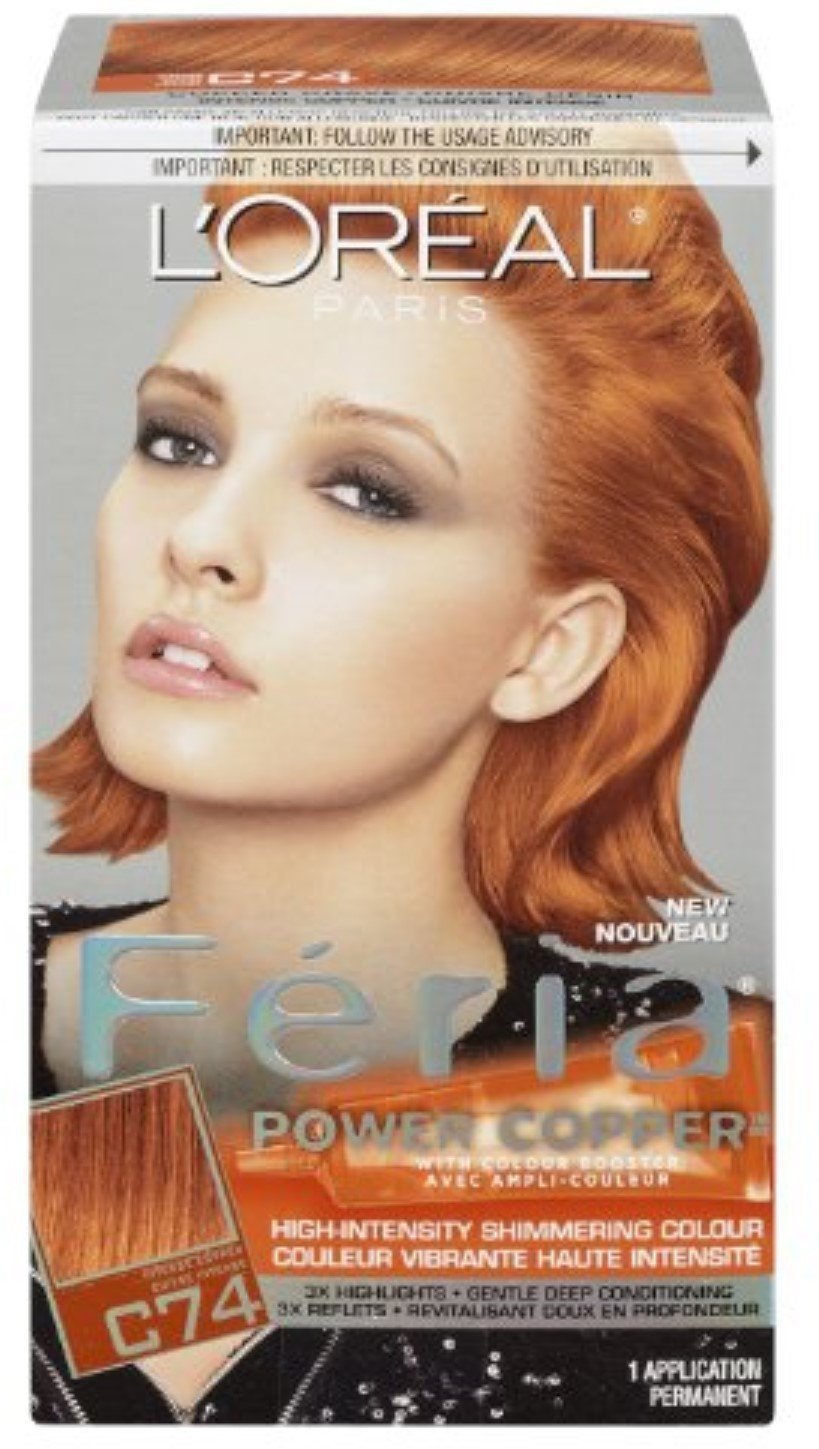 L'Oreal Paris Feria Power Copper High-Intensity Shimmering Colour, Intense Copper [C74] 1 ea (Pack of 3) Beauty & Personal Care Revitalift