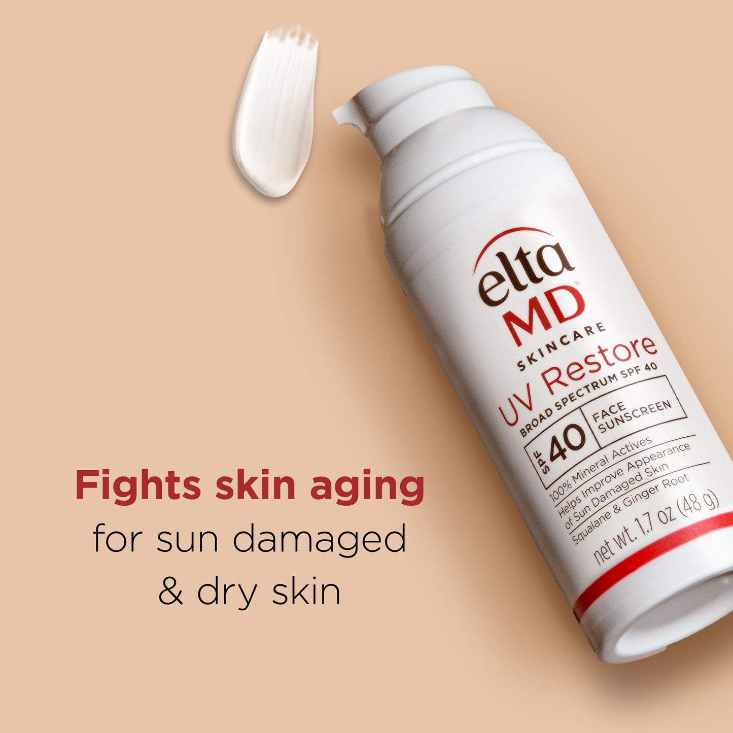 EltaMD UV Restore Face Sunscreen SPF 40 – Mineral Zinc Oxide Sunscreen & Anti-Aging Moisturizer for Sun-Damaged Skin Repair, 1.7oz Beauty & Personal Care EltaMD