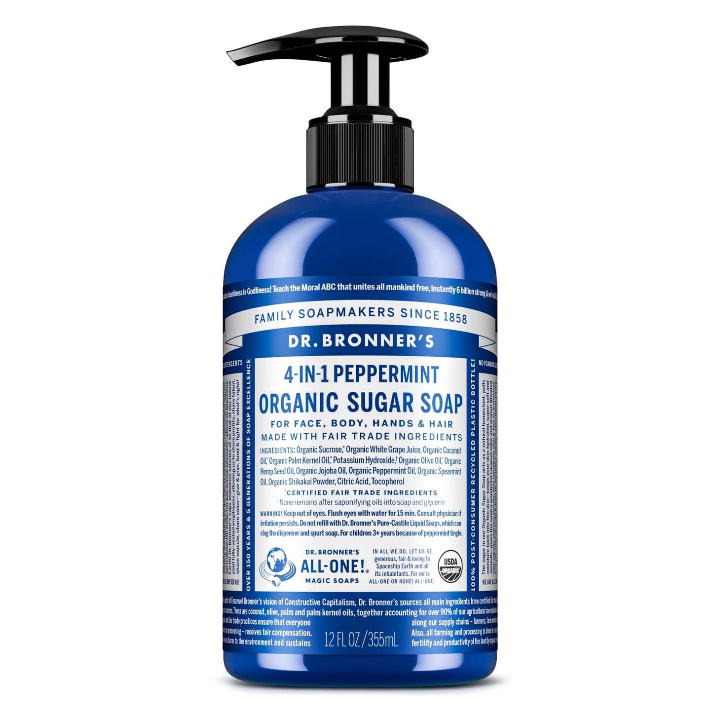 Dr. Bronner's Organic Shikakai Hand Soap Spearmint Peppermint - 12 fl oz Beauty & Personal Care Dr. Bronner's