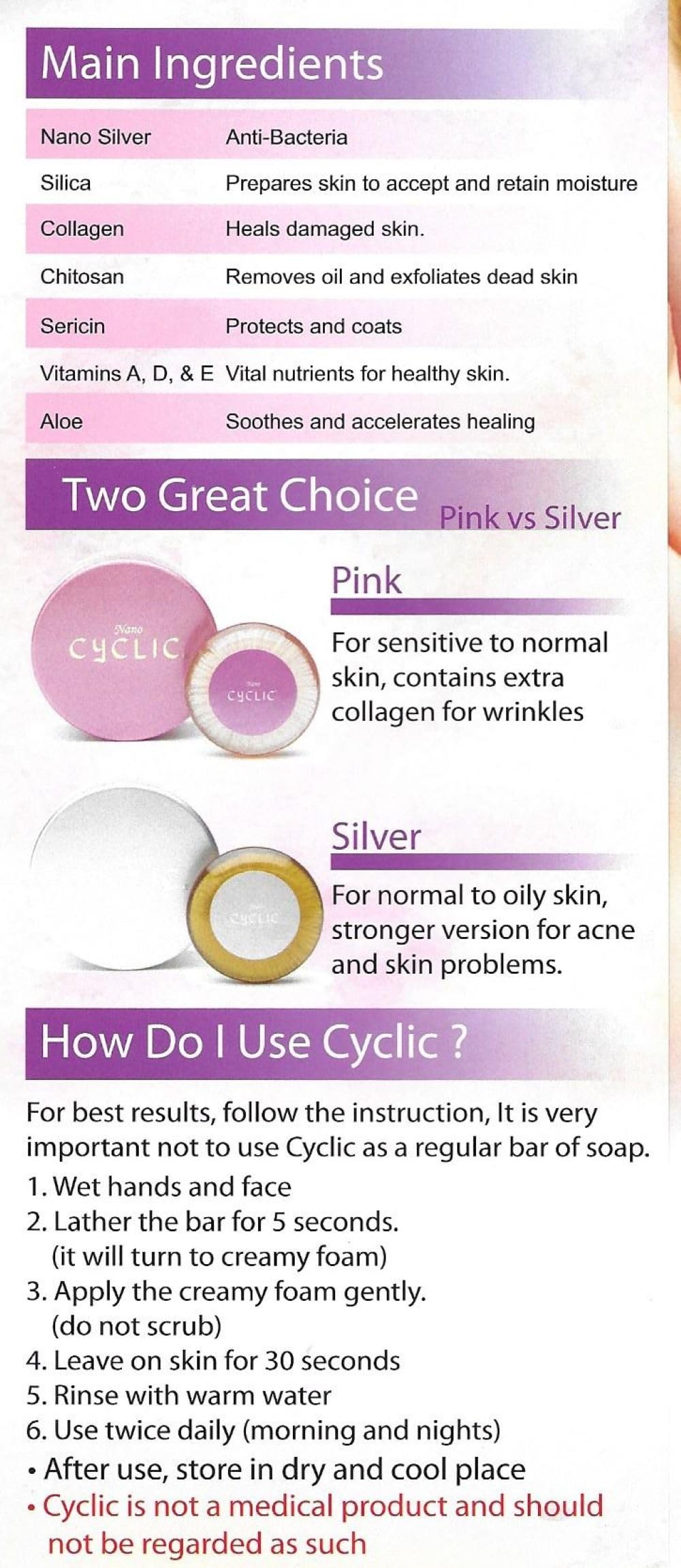 Cyclic Soap - Normal to Oily Skin (40g) by Cyclic Beauty & Personal Care Cyclic