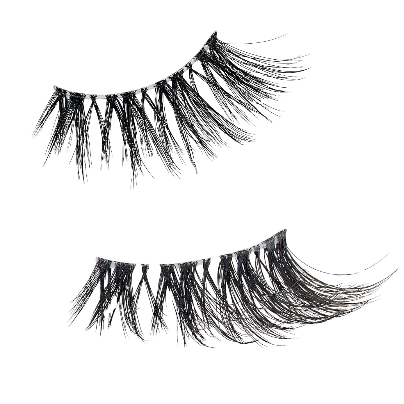 i-ENVY Half Lashes, Edge Fit False Eyelashes Natural Dramatic Look Wispy Cat Eye Clear Band Fluffy Volume Soft Strip Short Half Fake Eyelashes Light Beauty & Personal Care i•ENVY