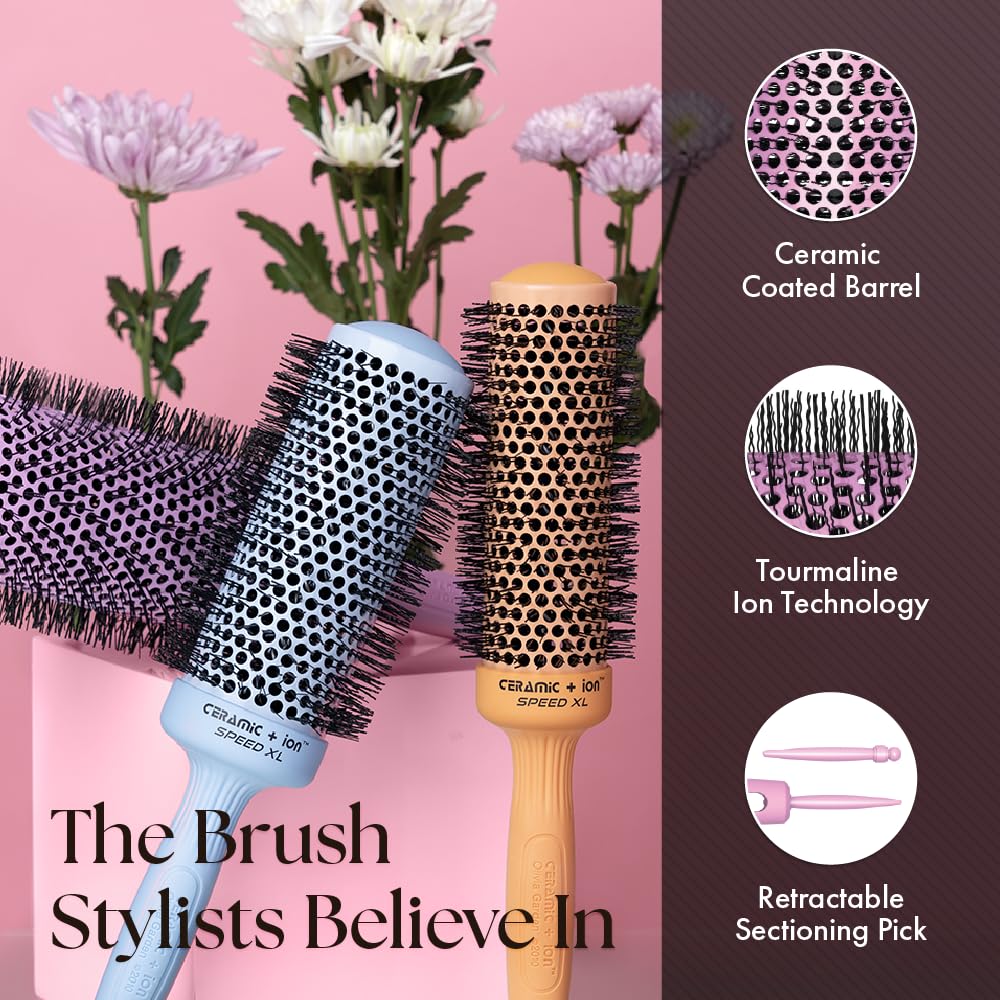 Olivia Garden Ceramic + Ion Speed XL - Extra-Long Round Thermal Hair Brush - Not Electrical - Professional Blowout Brush for Normal to Thick Hair - 4 Beauty and Personal Care Olivia Garden