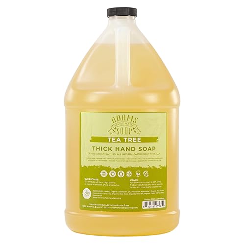 Adams Handmade Soap Thick Organic Castile Liquid Hand Soap 1 Gallon Refill - Tea Tree Beauty & Personal Care Adams Handmade Soap