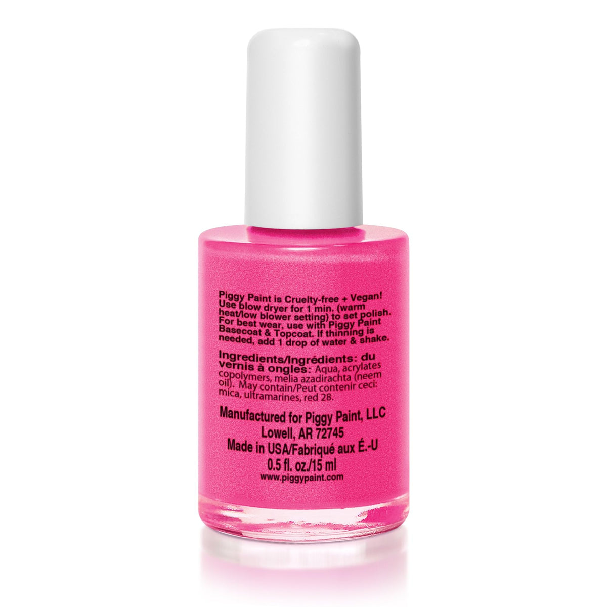 Piggy Paint Nail Polish, Non-Toxic, Natural, Vegan - Shimmery Pink