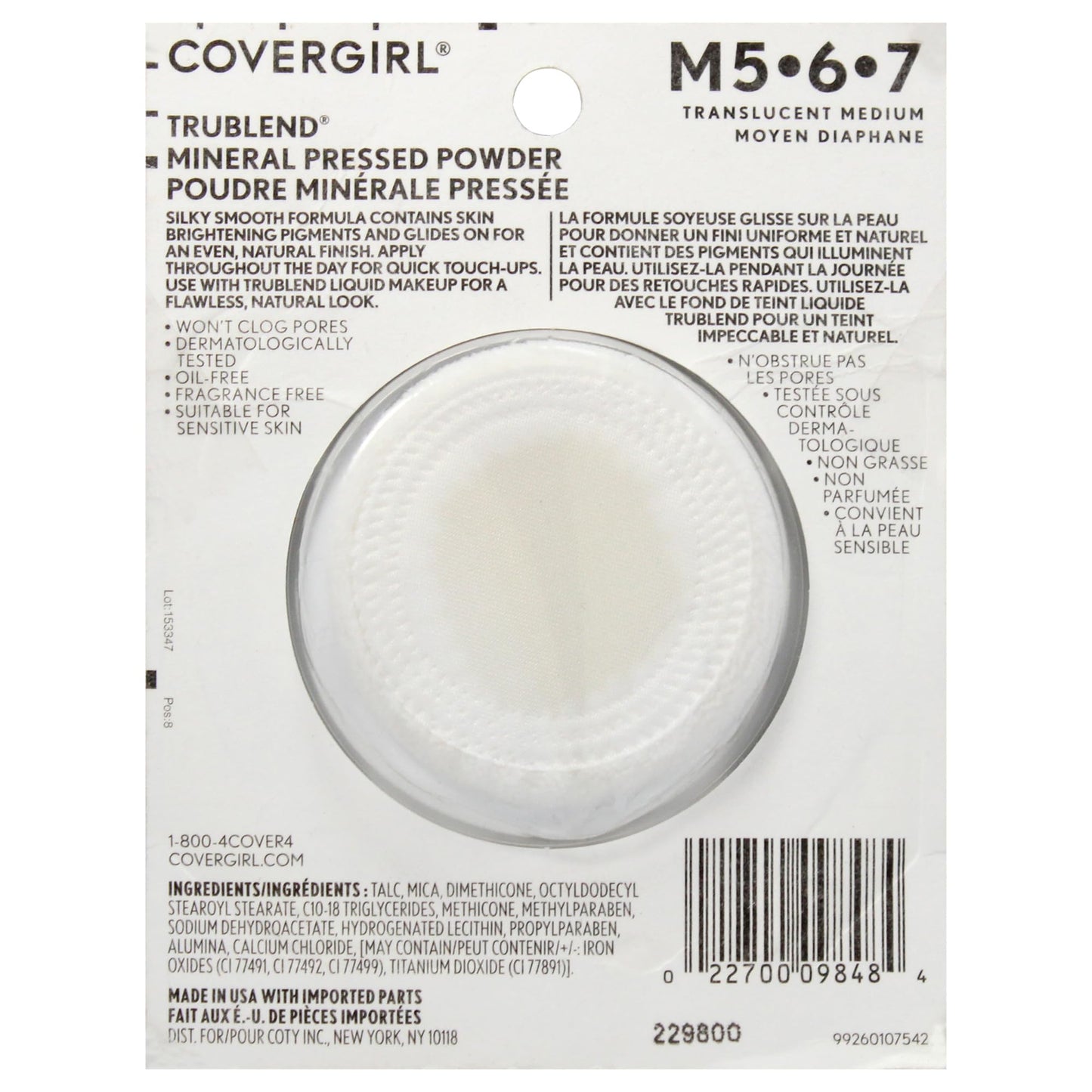 Covergirl Trublend Pressed Powder, 004 Translucent Medium , 0.39 Ounce (Pack of 1) Beauty & Personal Care COVERGIRL
