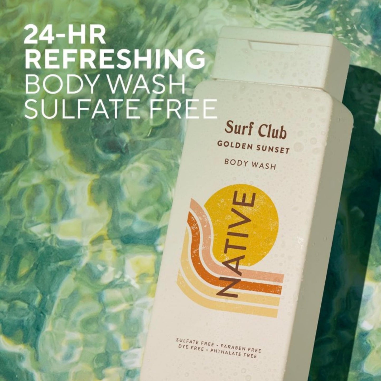 Native Surf Club Golden Sunset Body Wash, Pineapple and Pink Pepper Scent, Sulfate Free, 18 fl oz, 2 Pack (Golden Sunset) Beauty & Personal Care Native