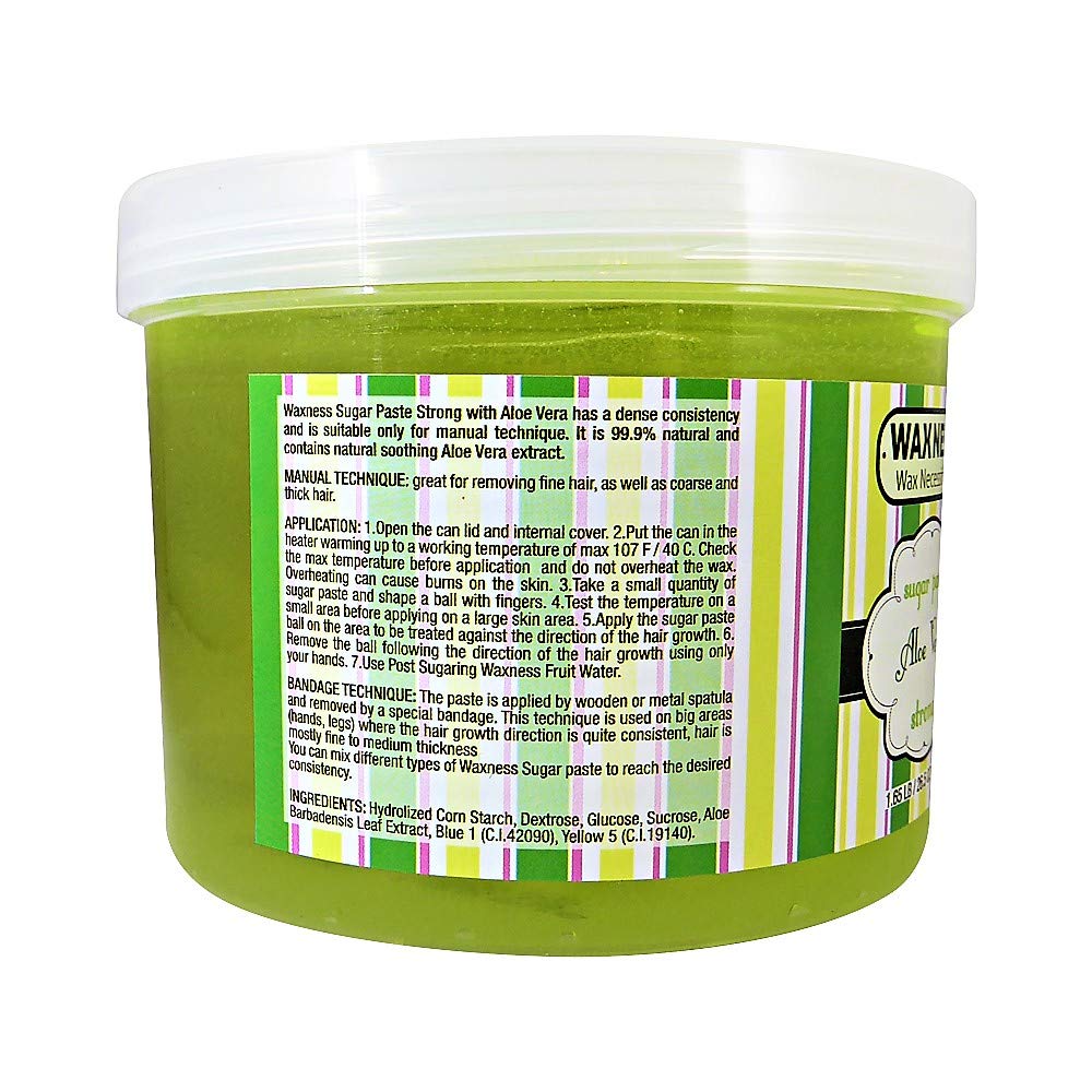 Waxness Natural Strong Sugar Paste 1.65 lb (750 g) - Sugaring Paste for Manual Technique, Aloe Vera, Professional Use - Made in Italy Beauty and Personal Care Waxness