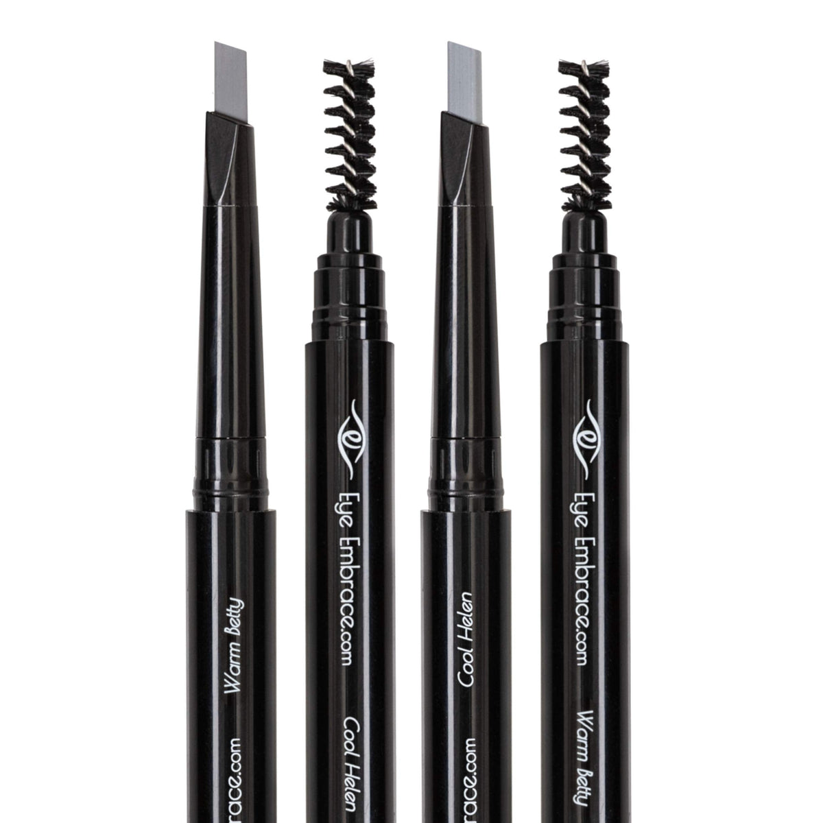 Eye Embrace Light Gray Eyebrow Pencils: Warm Betty & Cool Helen 2 Pack Bundle - Waterproof, Double-Ended Automatic Angled Tip & Spoolie Brush Beauty & Personal Care Eye Embrace