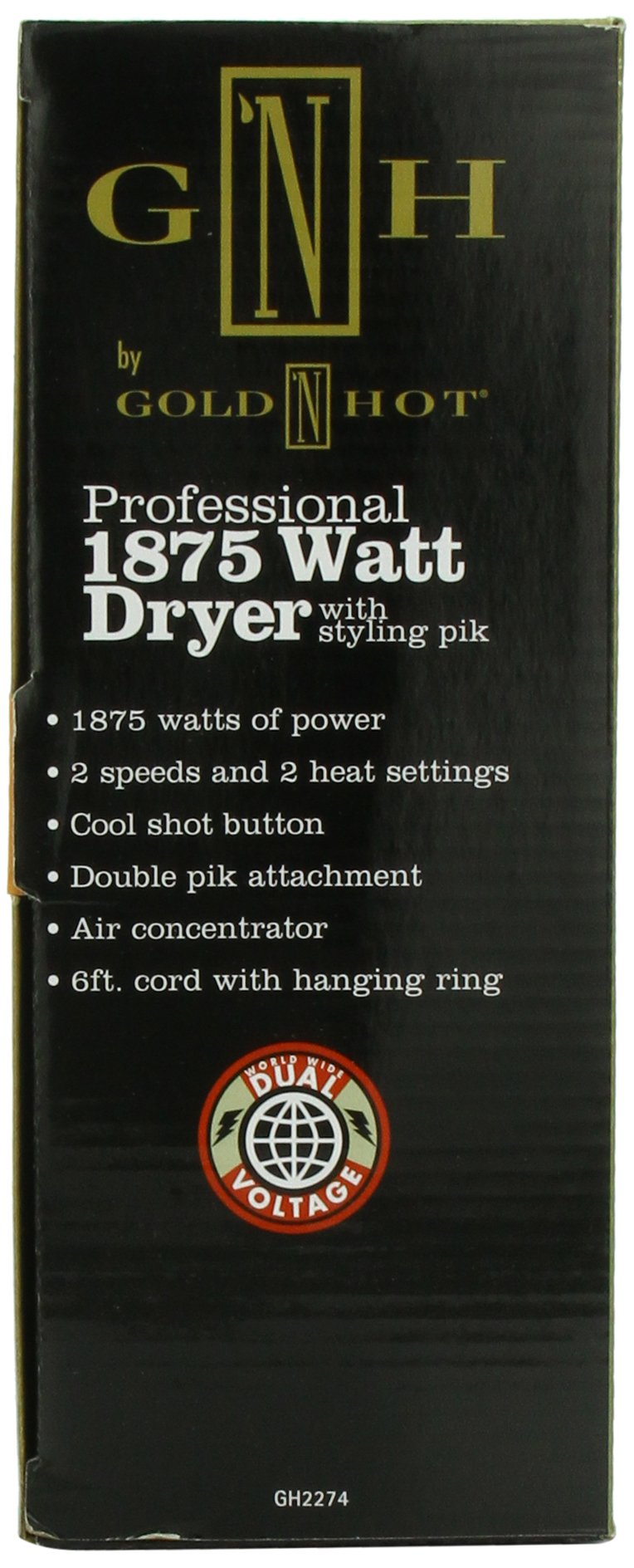 Gold N Hot Professional 1875-Watt Dryer with Styling Pik (GO-GH2274) Beauty & Personal Care Gold N Hot