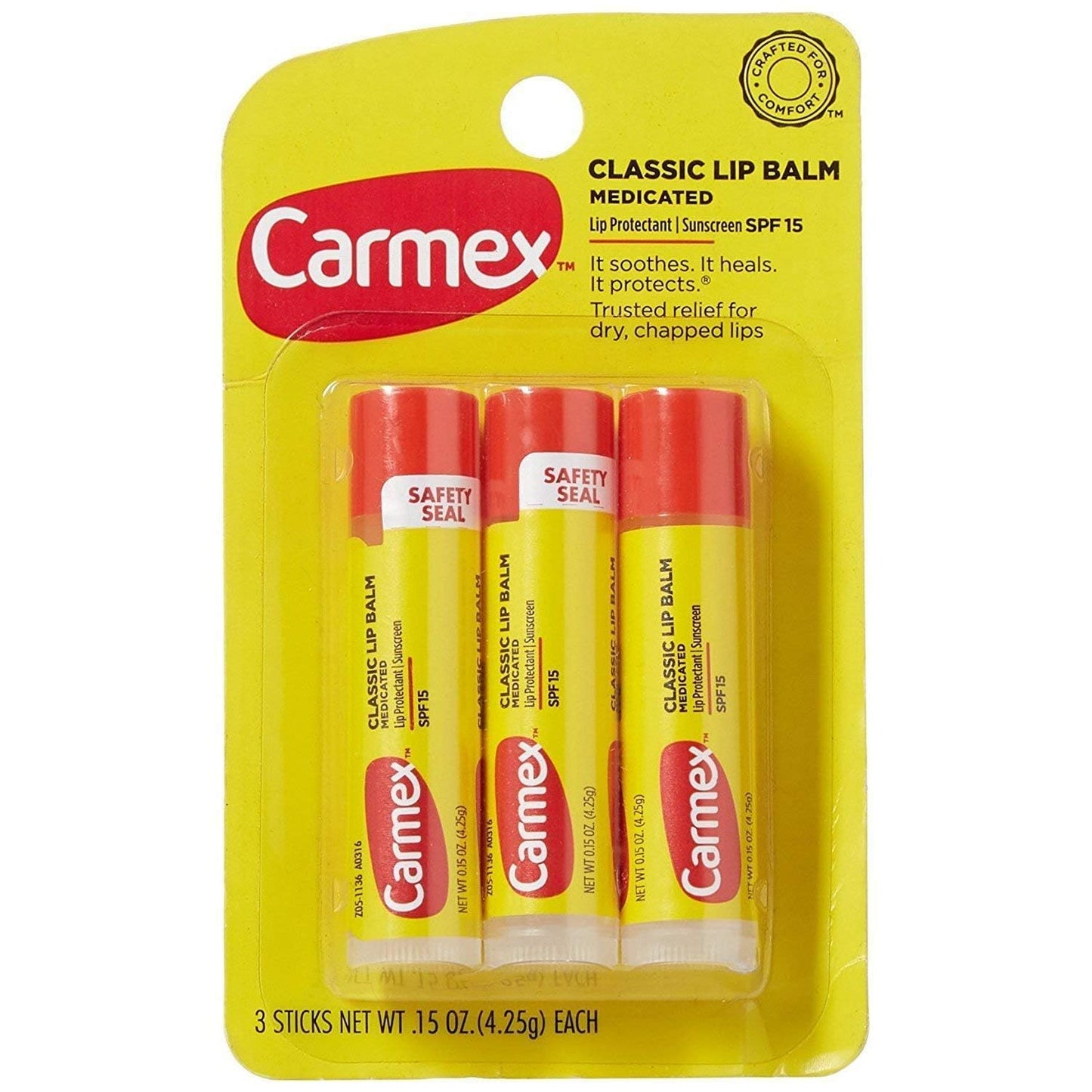 Carmex Broad Spectrum SPF 15 Water Resistant Sun Screen .15 OZ (3 pack of 3 sticks, 9 sticks total) Beauty & Personal Care Carmex
