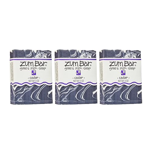 Zum Indigo Wild Goat's Milk Soap Bar - Bar Soap for Hands & Body Made with Essential Oils - 3 oz - Cedar (3 Pack) Beauty & Personal Care Zum
