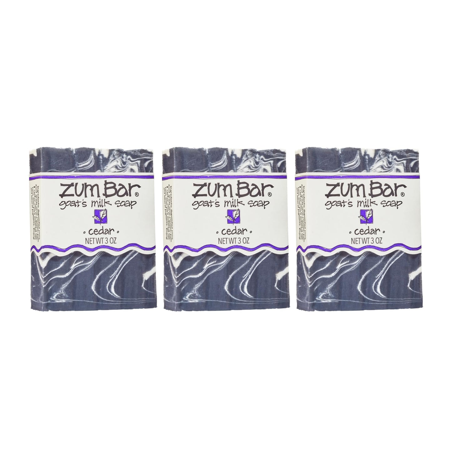 Zum Indigo Wild Goat's Milk Soap Bar - Bar Soap for Hands & Body Made with Essential Oils - 3 oz - Cedar (3 Pack) Beauty & Personal Care Zum