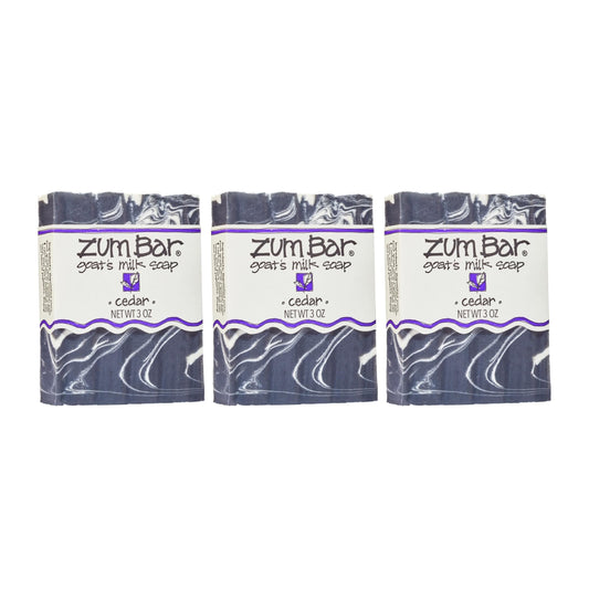 Zum Indigo Wild Goat's Milk Soap Bar - Bar Soap for Hands & Body Made with Essential Oils - 3 oz - Cedar (3 Pack) Beauty & Personal Care Zum