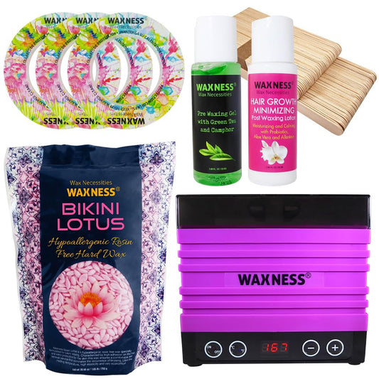 Waxness Bikini Lotus Stripless Waxing Kit with W-CUBE Digital Wax Heater, 1.65 lb (750 g) Hard Wax Beads - Rosin-Free Bikini Wax for Sensitive Areas Beauty and Personal Care Waxness