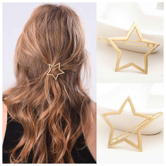 Yheakne Vintage Star Hair Clip Barrette Gold Hair Barrette Pin Metal Hair Clamp Half Bun Holder Clips Decorative Hair Accessories for Women and Girls Beauty & Personal Care Yheakne