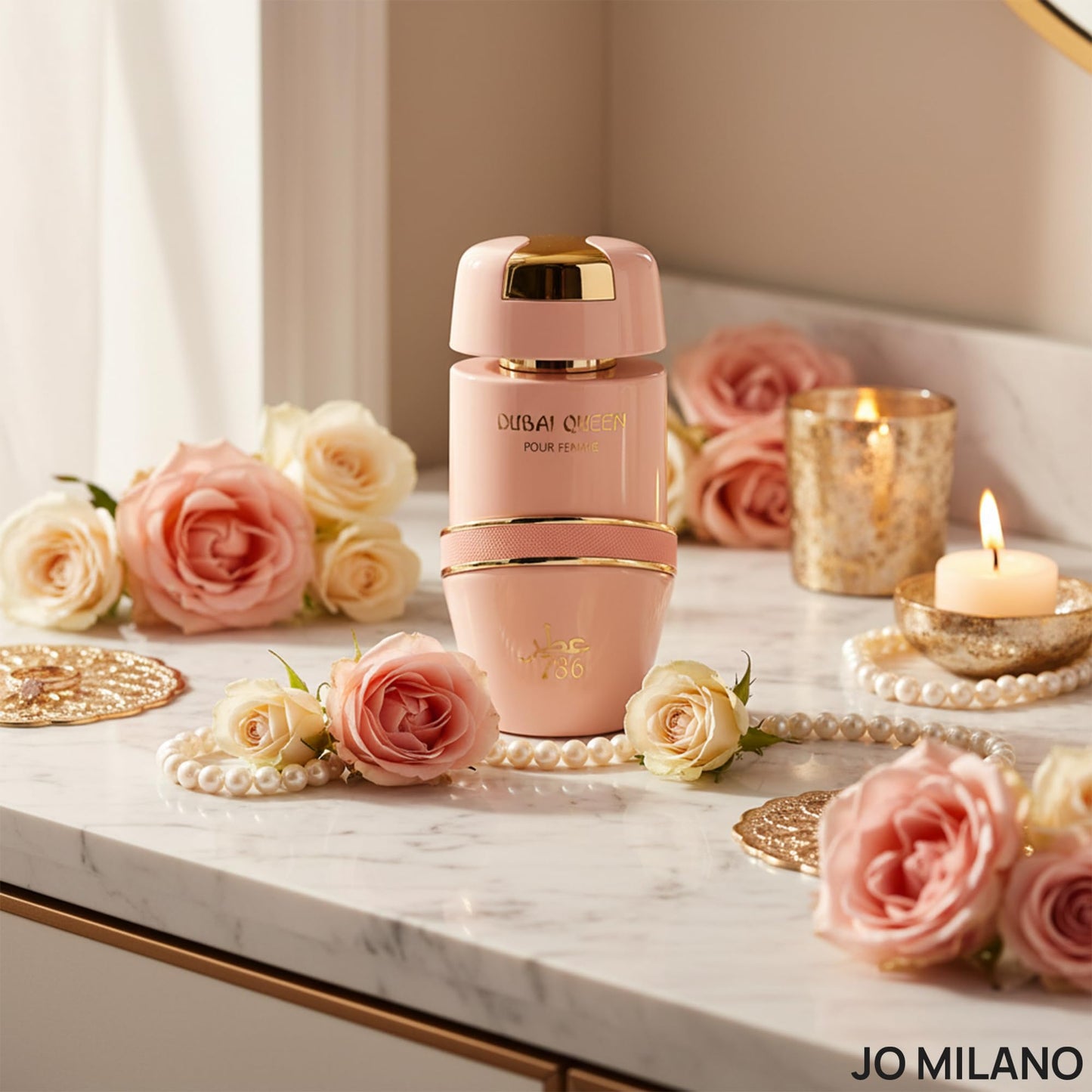 Jo Milano Dubai Queen Eau De Parfum Spray | 3.4 oz (100ml) | Sweet, Vanilla, Powdery, Fruity, Musk, Floral Scent | Long Lasting Fragrance for Women Beauty & Personal Care Jo Milano