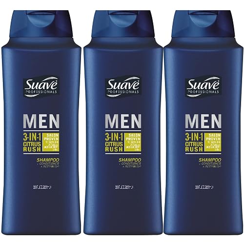 Suave Men 3 in 1 Shampoo Conditioner and Body Wash Citrus Rush 28 oz (Pack of 3) Beauty & Personal Care Suave