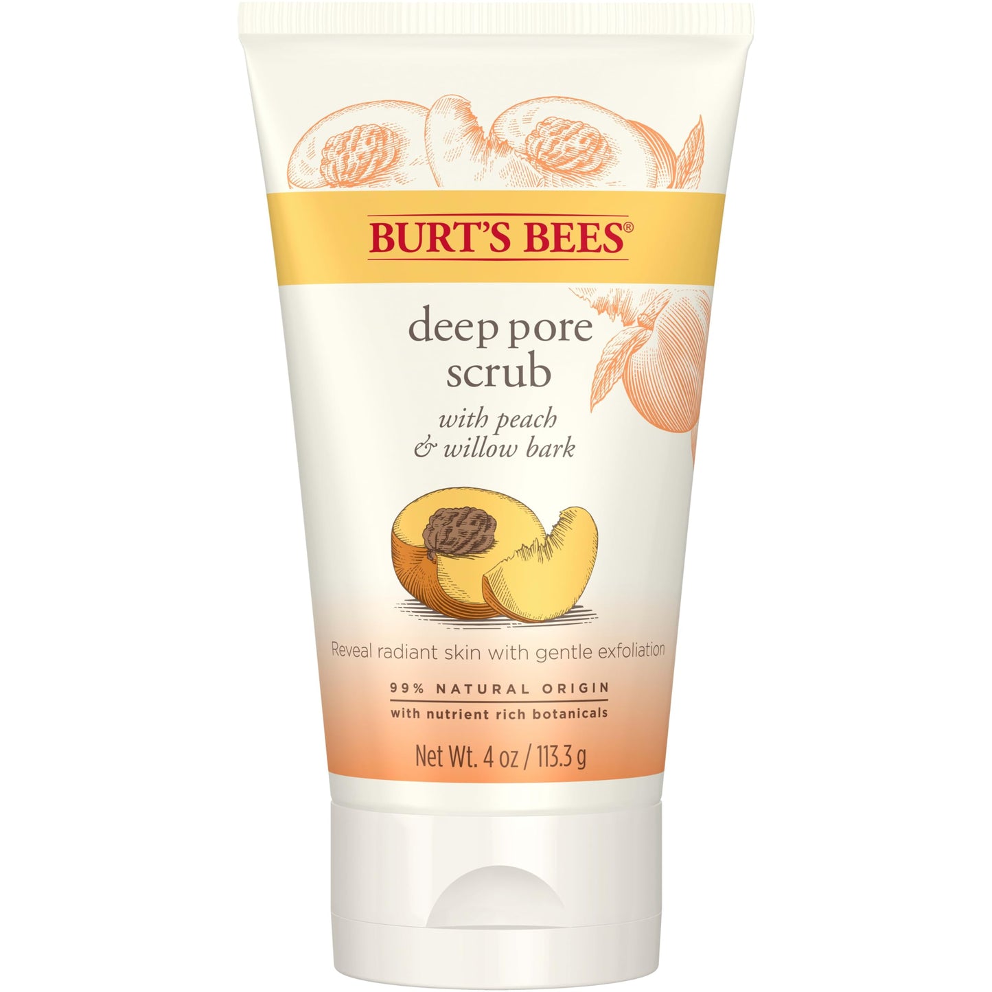 Burt's Bees Peach and Willow Bark Deep Pore Exfoliating Facial Scrub, 4 Oz (Package May Vary) Beauty & Personal Care Burt's Bees