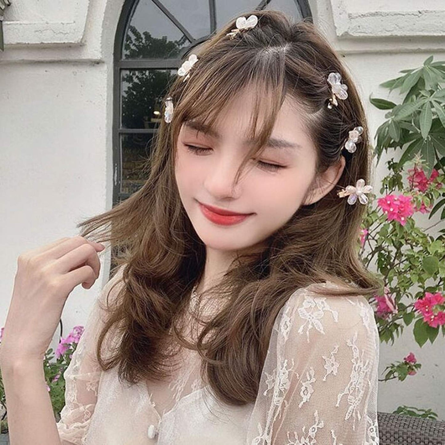 Crystal Hair Clips Small Pearl Hairpins Textention Fashion Hair Barrettes Decorative Bling Hair Accessories for Women Ladies Beauty & Personal Care Textention