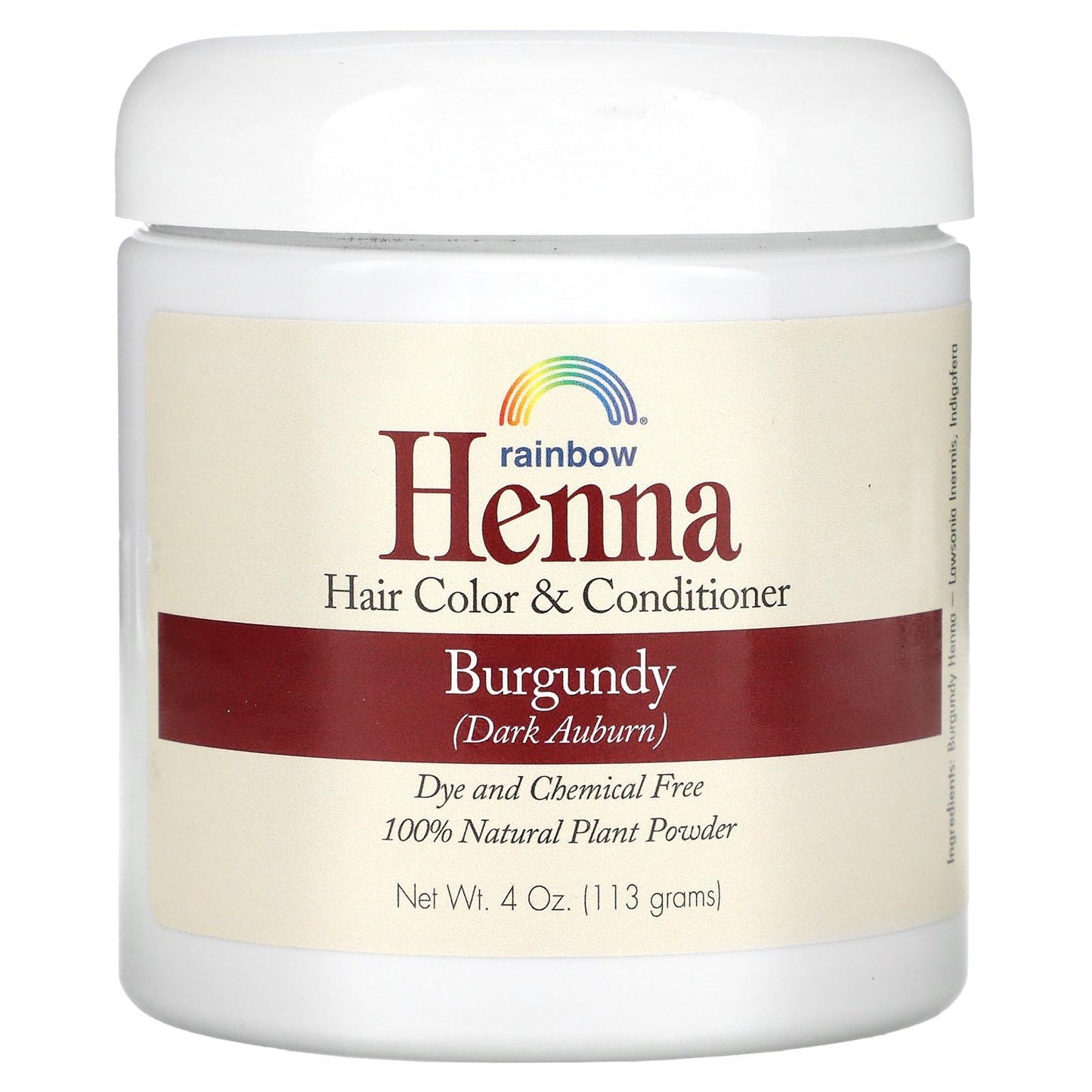Rainbow Research Henna Hair Color and Conditioner, Persian Burgundy Dark Auburn, 4 Ounce Beauty & Personal Care Rainbow Research