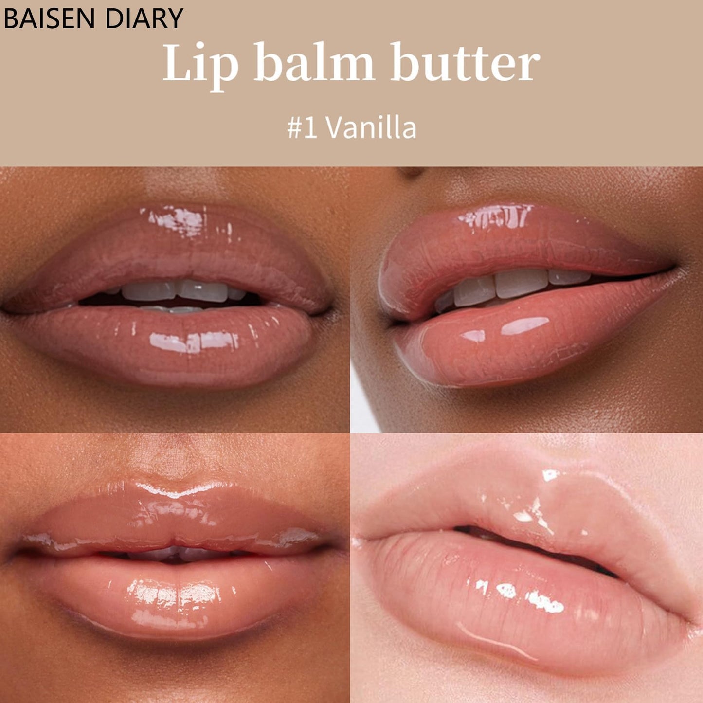 4 PCS Lip Butter Balm - Ultra-Hydrating, Nourishing Lip Care with Natural Ingredients, Shea Butter & Olive Oil, Soothes & Softens Dry Lips (4PCS, 0.5 Beauty and Personal Care BAISEN DIARY