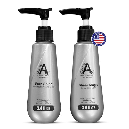 Inova Professional Silk Keratin - Smooth & Shine Set - Sheer Magic Smoothing Balm & Pure Shine Luminous Finishing Gloss, (3.4 Oz Set), white Beauty & Personal Care Inova Professional