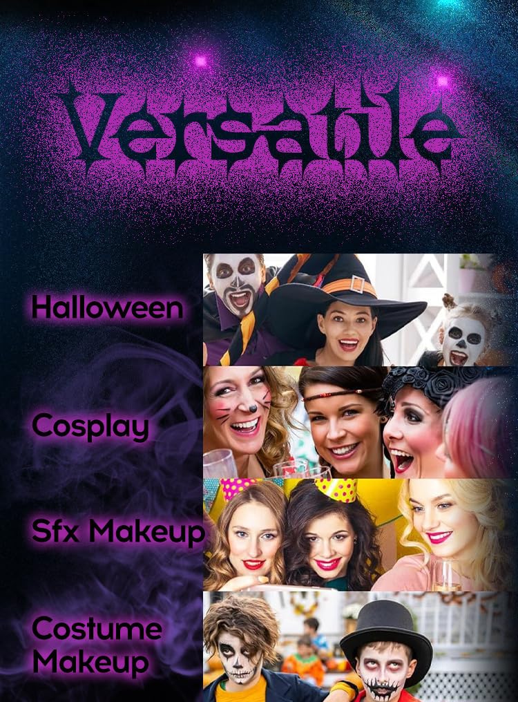 Halloween Face Paint Kit, 4 Colors Lipstick Set?Water-Based Non-Toxic Makeup for Face & Body | Easy Wash Off for Costume Parties, Kids, Adults Beauty & Personal Care iACen