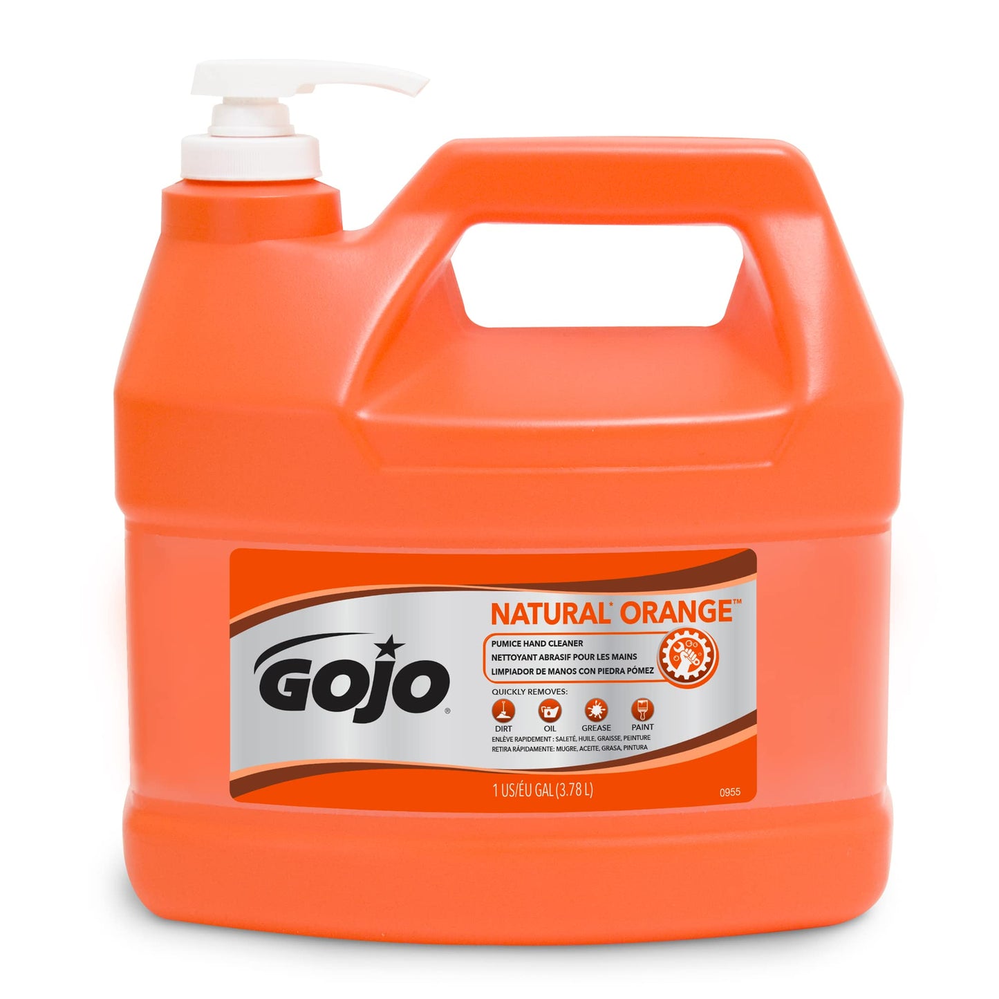Gojo Natural Orange Pumice Hand Cleaner, 1 Gallon, Quick Acting Lotion, Pump Bottle, Pack of 1 Beauty & Personal Care GOJO
