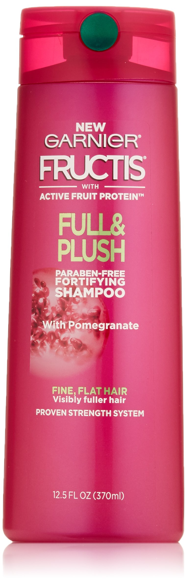 Garnier Fructis Full and Plush Volumizing Shampoo For Oily, Flat, Fine Hair, Made with Active Fruit Protein for Fuller and Healthy Hair, Vegan