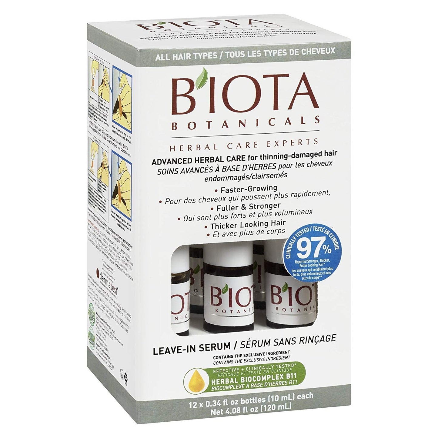 BIOTA BOTANICALS ADVANCED HERBAL CARE LEAVE-IN SERUM,12 count ,0.34 oz. Beauty & Personal Care Biota