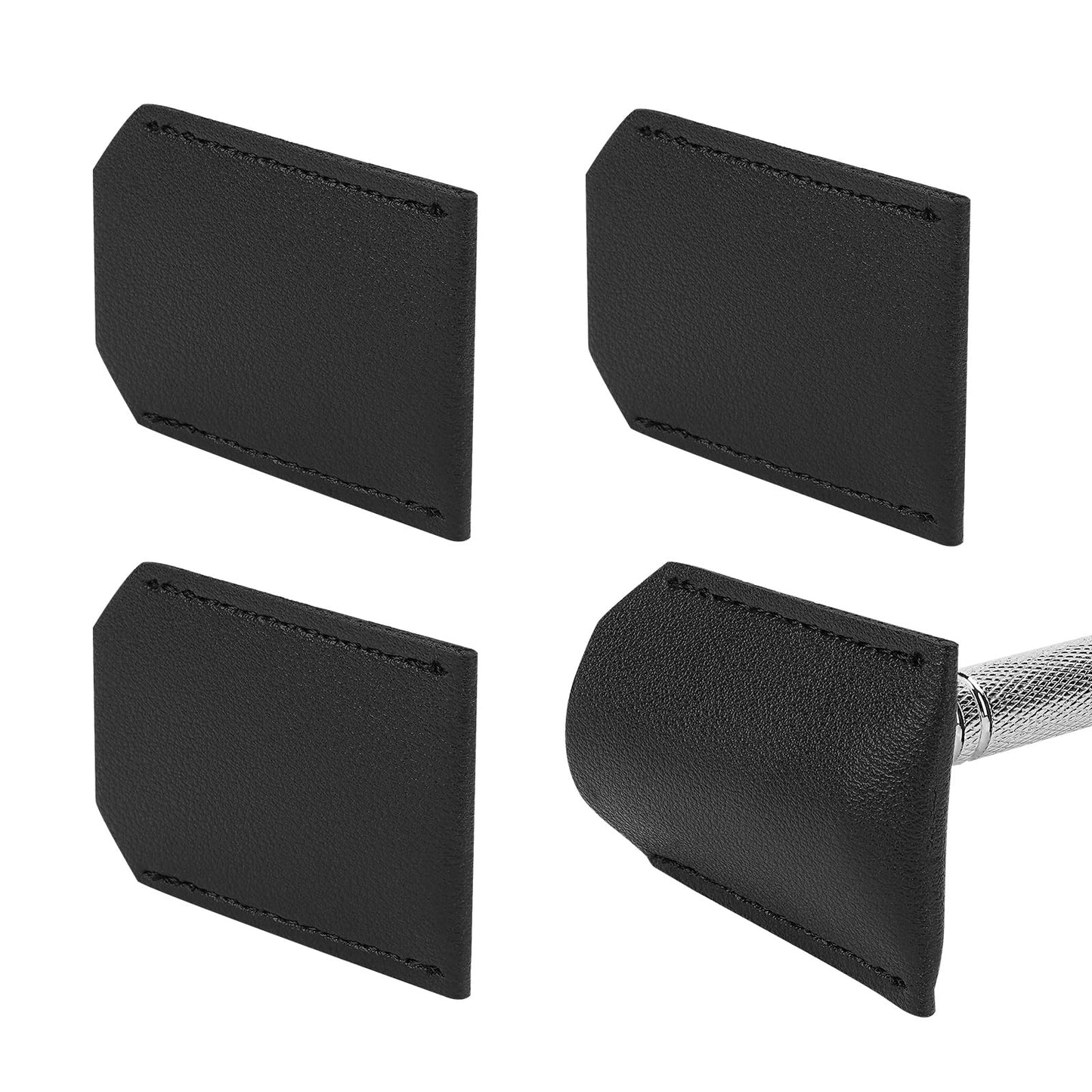 Linkidea 4 Pack Safety Razor Head Protector Cover, Shaving Travel Cover Handmade, Double Edge Safe Shaver Travel Accessories (Black) Beauty and Personal Care Linkidea