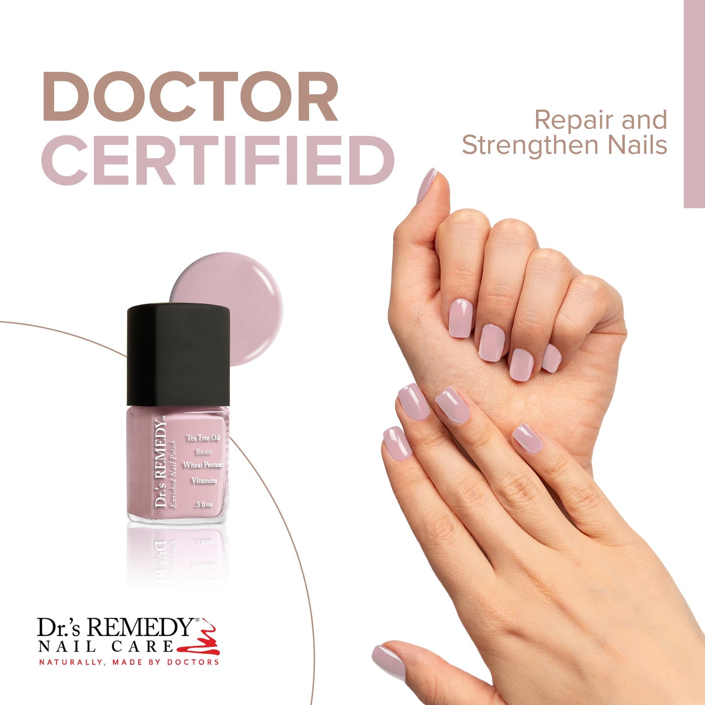 Dr’s Remedy Enriched Nail Polish: Non Toxic, All Natural, and Organic - Doctor Formulated: Strengthens, Restores, Heals, and Protects '24-Free' Beauty & Personal Care Dr.'s Remedy