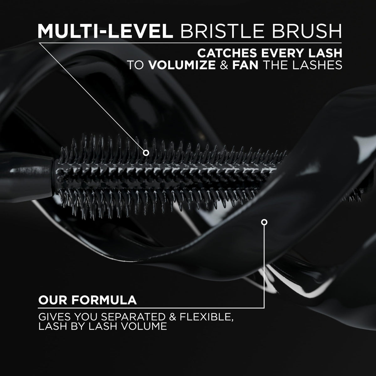 L'Oreal Paris Voluminous Panorama Mascara, Volumizing and Lengthening Mascara, Waterproof Longwear and Smudge Resistant Make Up, Black, 0.31 Fl Oz