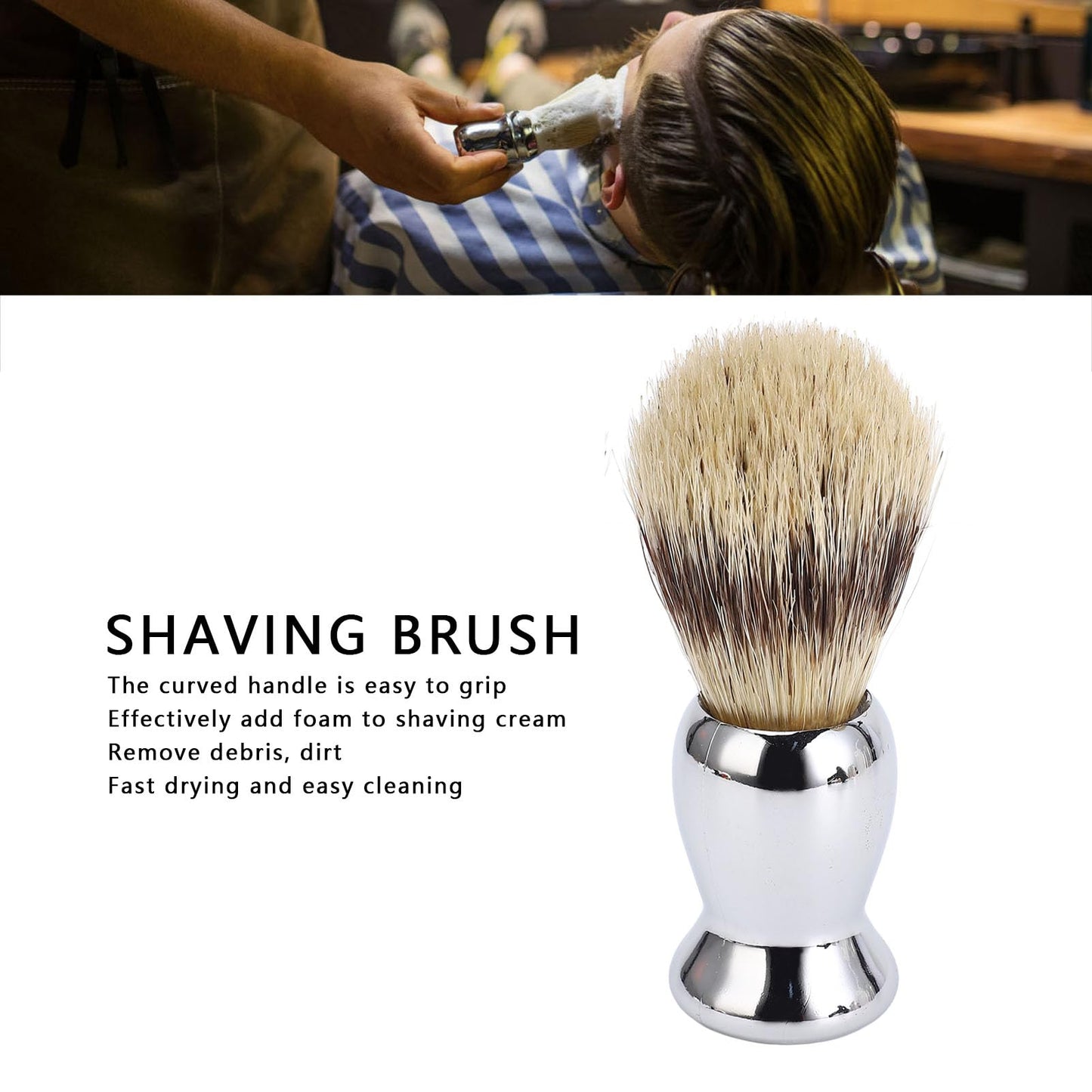 2Pcs Shaving Brush for Men, Long Soft Dense Brush Hair with Handle for Foaming Cream and Beard Shaving Beauty and Personal Care Miriam Song