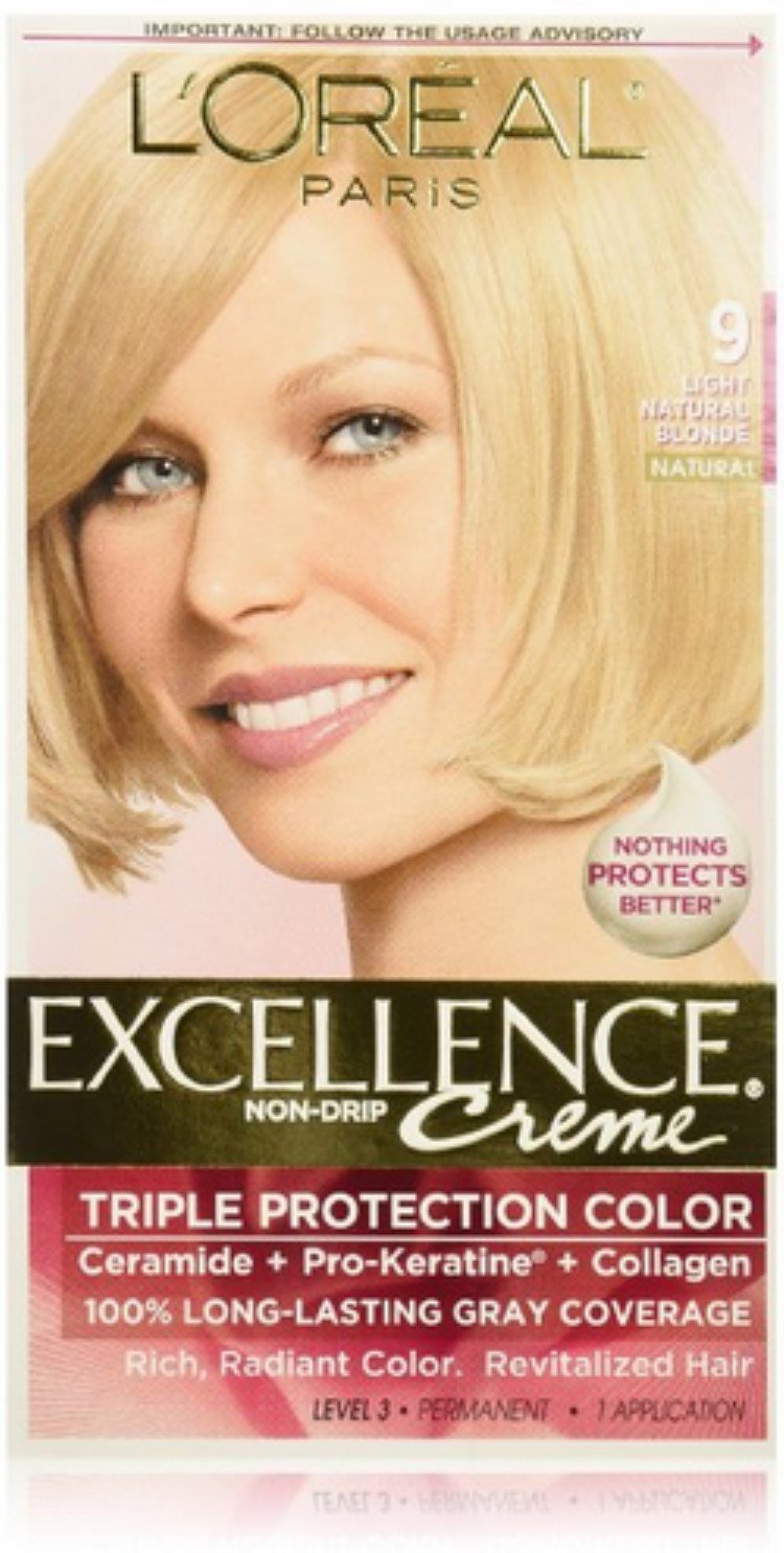 L'Oreal Paris Excellence Creme Haircolor, Light Natural Blonde [9] 1 ea (Pack of 6) Beauty & Personal Care L'Oreal Paris
