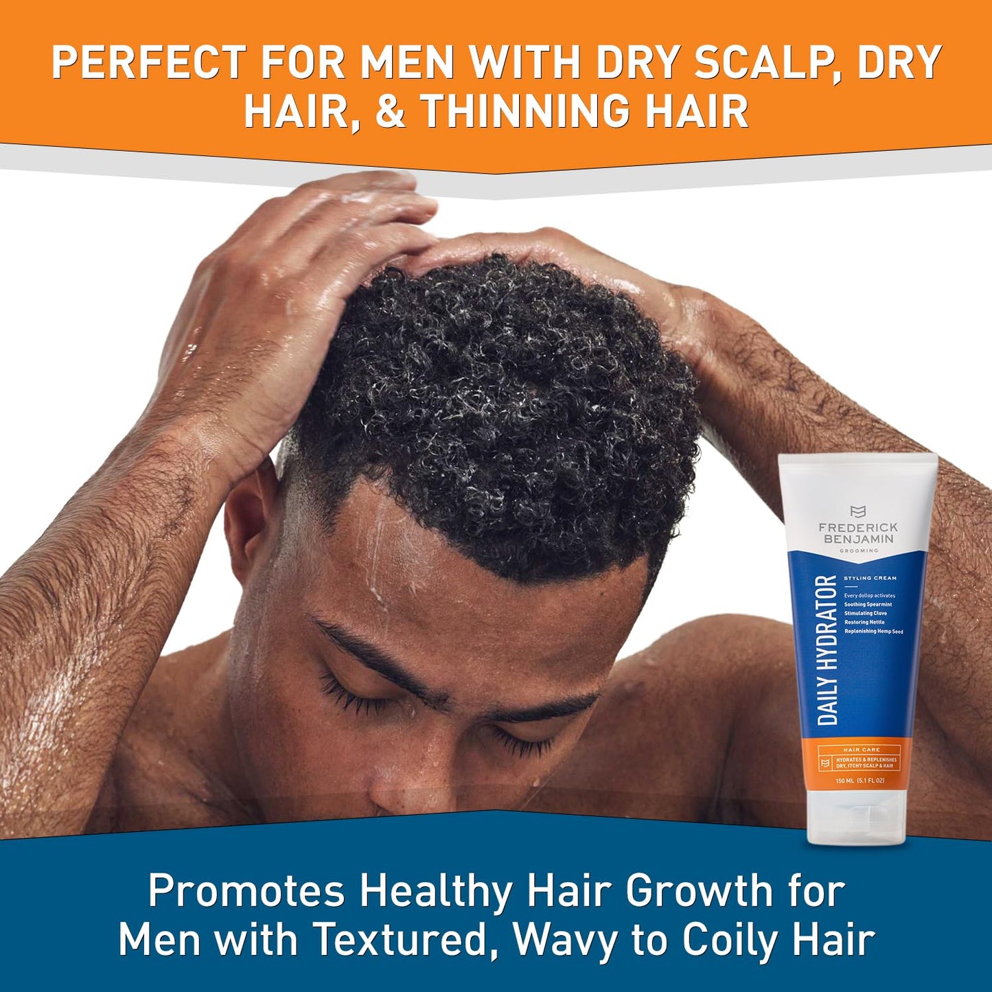 Frederick Benjamin Daily Hydrator, Hydrating Hair Cream with Light Hold, Natural Hair Moisturizer for Men, Hydrates & Replenishes Dry, Itchy Scalp Beauty & Personal Care Frederick Benjamin