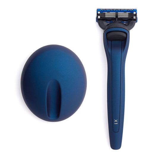 Bolin Webb X1 Razor & Stand - Award-Winning Razors for Men with Gillette Fusion 5 Blades, Designer Matte Blue Shaving Razor for Smooth Close Shave Beauty and Personal Care Bolin Webb