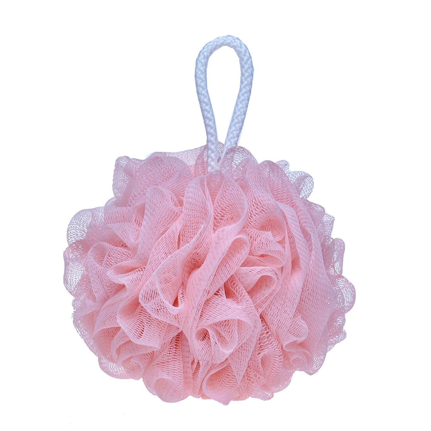 LISSOMPLUME Mesh Pouf Bath Sponge Exfoliating Shower Ball Pom Cleaning Accessory Pink Color Beauty and Personal Care LISSOMPLUME