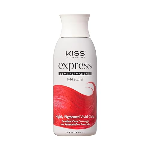 Kiss Express Semi-Permanent Hair Color - Vivid, Highly Pigmented Dye for Vibrant Hair, Gentle Formula, Gray Coverage, pH Balanced, 23 Intermixable Beauty & Personal Care KISS