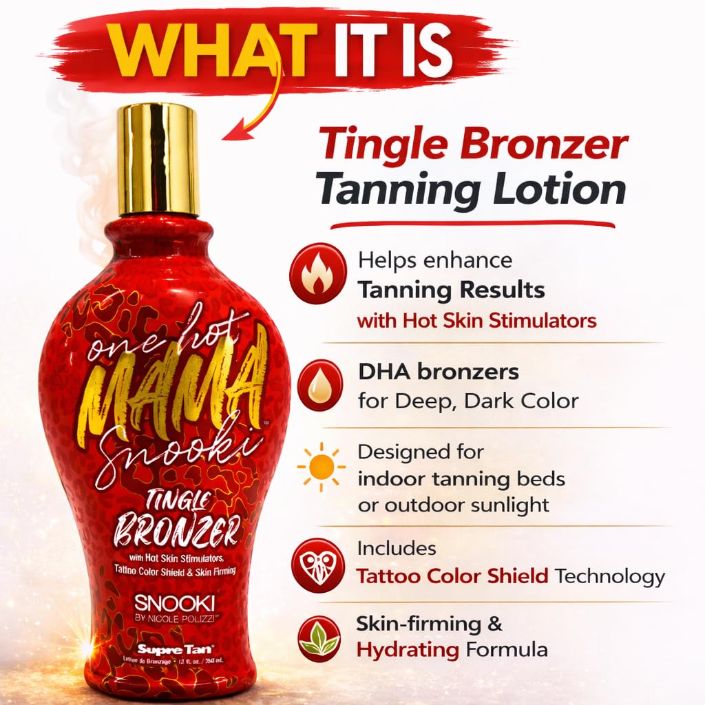 Snooki One Hot Mama Tingle bronzer with Hot Skin Stimulators, Tattoo Color Shield & Skin Firming 12oz Beauty & Personal Care Supre