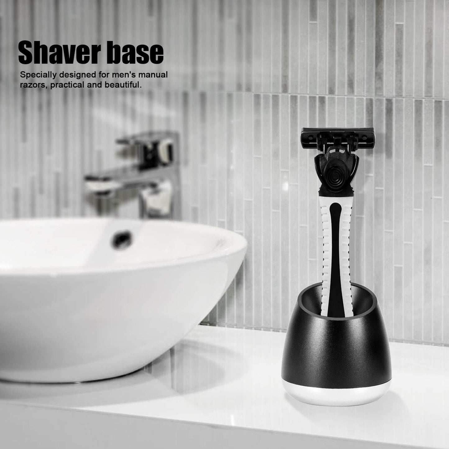 Milltrip Stand for Men, Aluminum Manual Beard Shaving Razors Stand, Safety Shaver Holder Base Accessory Beauty and Personal Care Milltrip