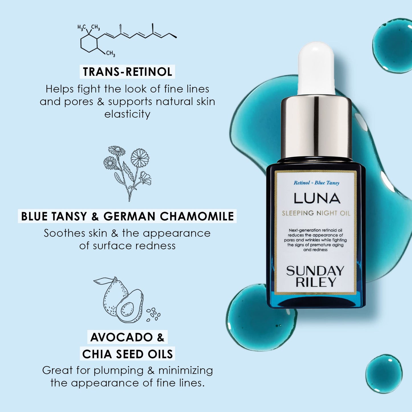 Sunday Riley Luna Retinol Sleeping Anti Aging Night Face Oil Beauty & Personal Care Sunday Riley
