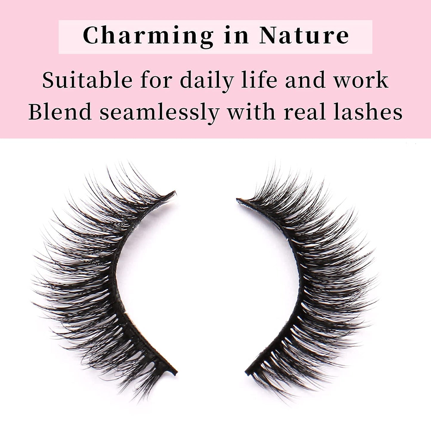 False Lashes Natural Look 6D Thick Faux Mink Lashes 10 Pairs 100% Handmake Reusable Fluffy Volume Full Strip Eye Lashes Beauty & Personal Care Tumzzle