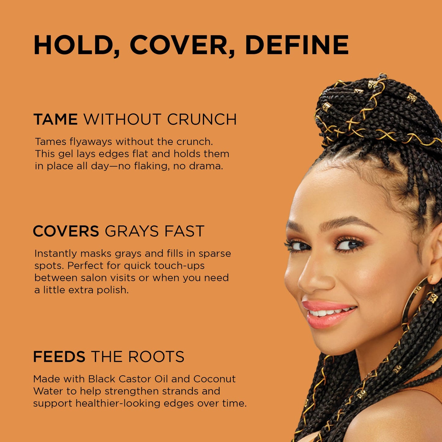 African Pride Black Castor Miracle Hold & Cover Edges Hair Gel with Black Castor Oil & Coconut Water Edge Control for Braids, Locs, Slick Styles Beauty & Personal Care African Pride