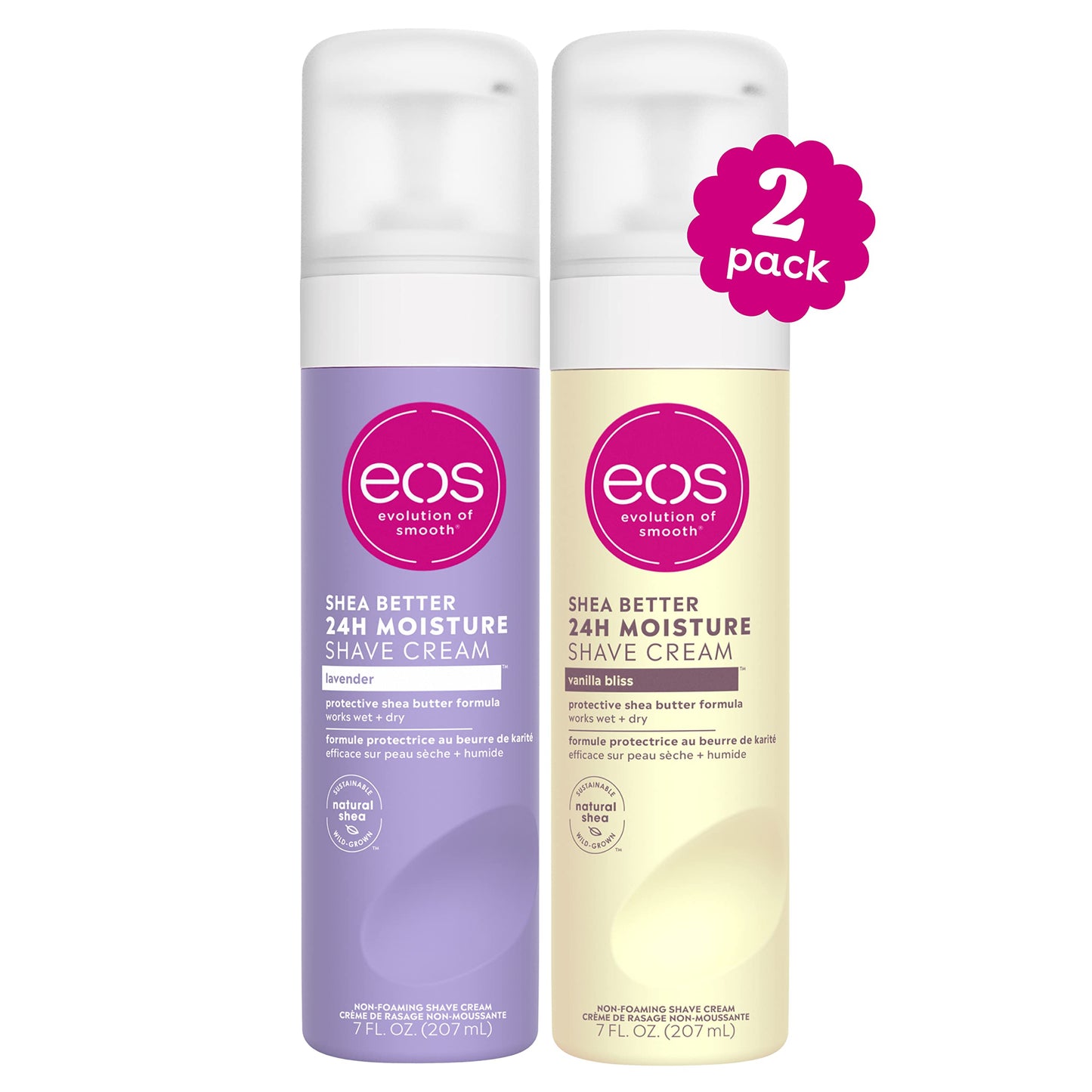 eos Shea Better Shaving Cream for Women Variety Pack - Lavender & Vanilla Bliss, Shave Cream, Skin Care and Lotion with Shea Butter and Aloe, 24 Hour Beauty and Personal Care eos