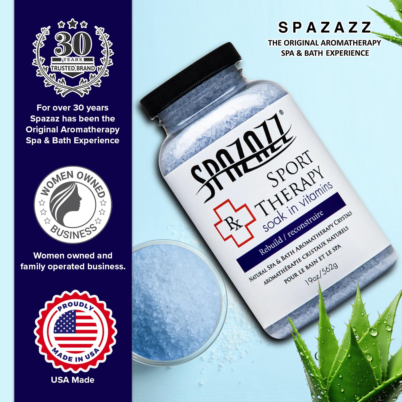 Spazazz SPZ-607 RX Sport Therapy Rebuild Crystals Container, 19 oz Beauty and Personal Care Spazazz