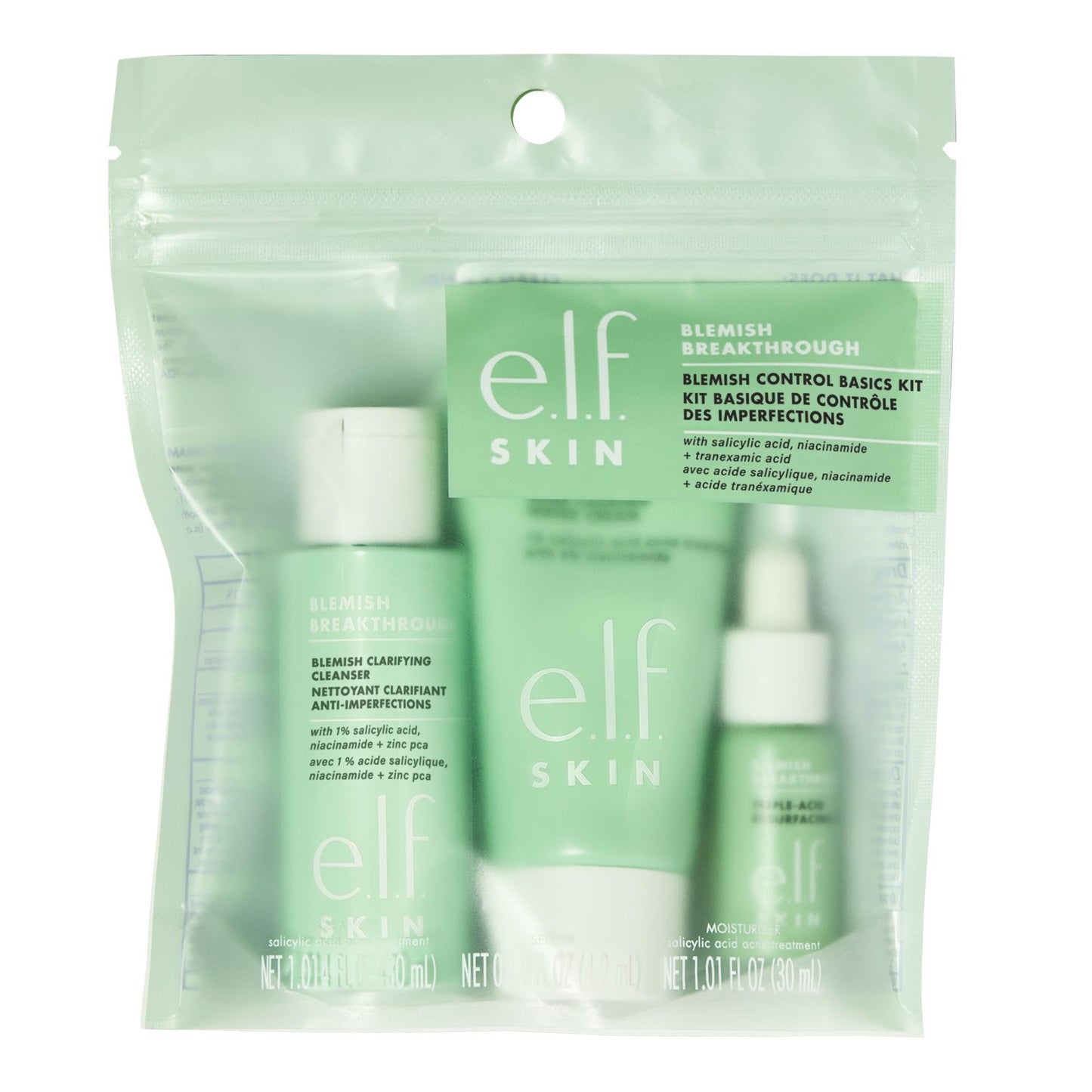 e.l.f. SKIN Blemish Breakthrough Blemish Control Basics Kit, Travel-Size Acne Skincare Routine, Cleanser, Serum & Moisturizer, Vegan & Cruelty-Free Beauty & Personal Care e.l.f.