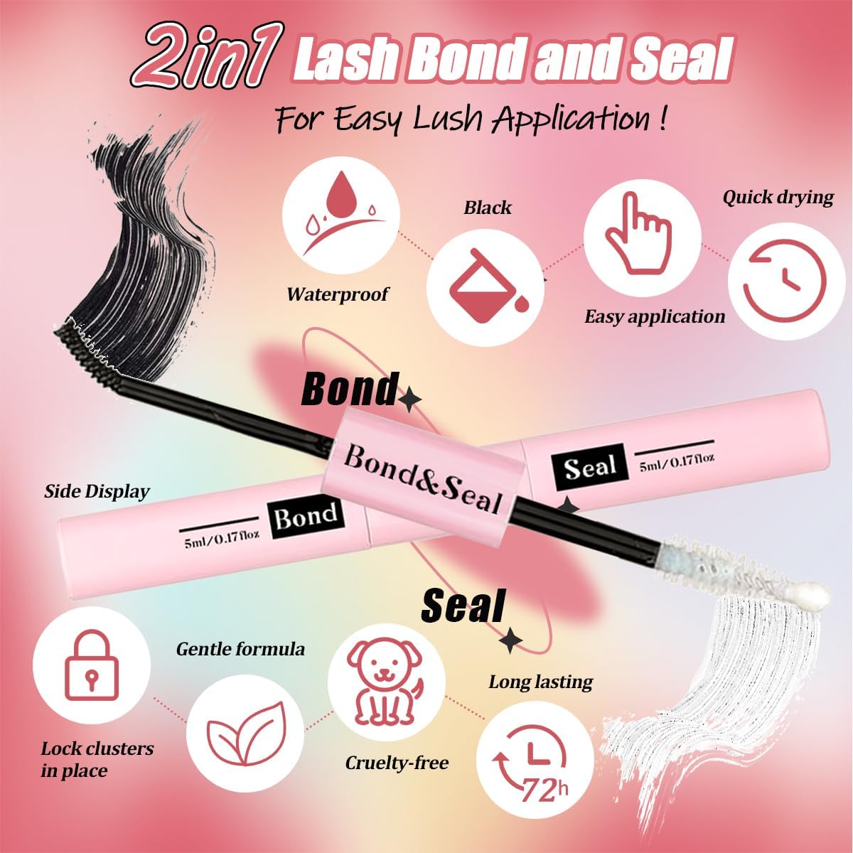 DNSGOOR DIY Lash Extension Kit 590Pcs 9-18mm D Curl Lashes Clusters with Lash Bond and Seal Glue Remover Lash Shampoo Cleansing Brush Headband… Beauty & Personal Care DNSGOOR