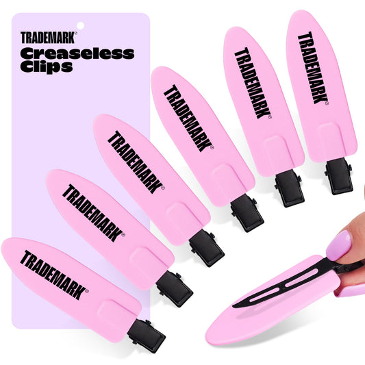 Creaseless Hair Clips - No Crease Hair Clips For Styling, Multipurpose Hair Accessories, For All Hair Types - Pink (Pack of 6) Beauty & Personal Care Trademark Beauty